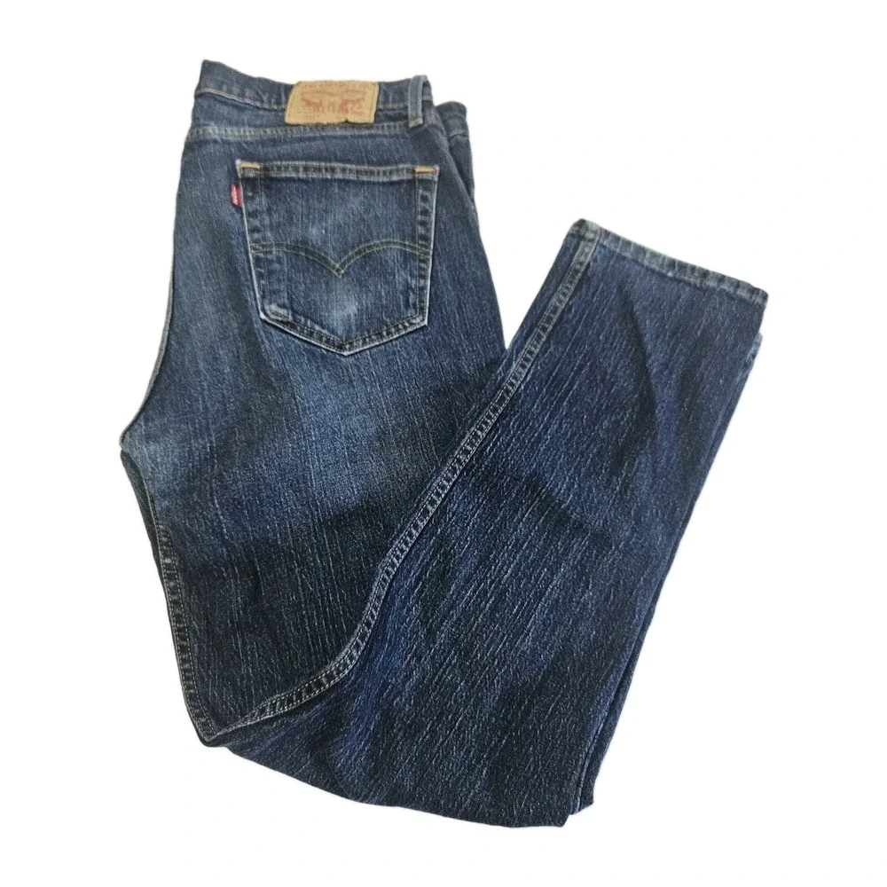 Levis 511 Skinny Fit Blue Jeans Men's Sz 36x32 Dark Wash Tapered Denim Pants